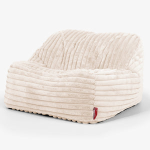 Sedia Pouf Sacco Sloucher - Velluto Felpato Ultra Morbido Panna