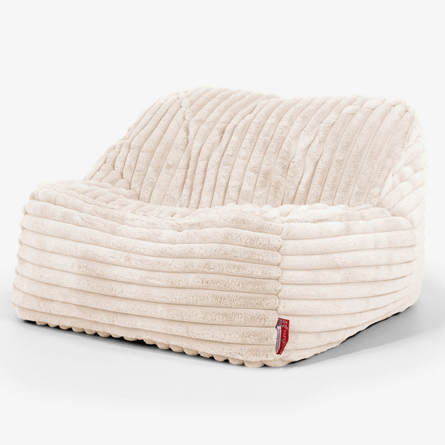 Sedia Pouf Sacco Sloucher - Velluto Felpato Ultra Morbido Panna1