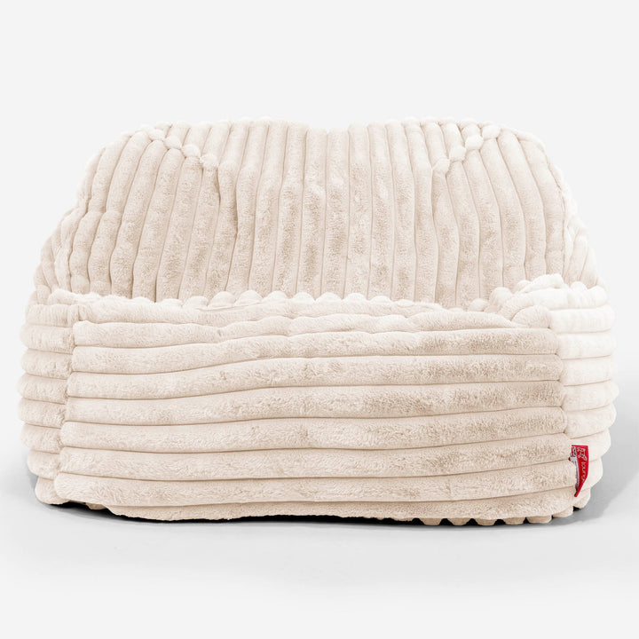 Sedia Pouf Sacco Sloucher - Velluto Felpato Ultra Morbido Panna2