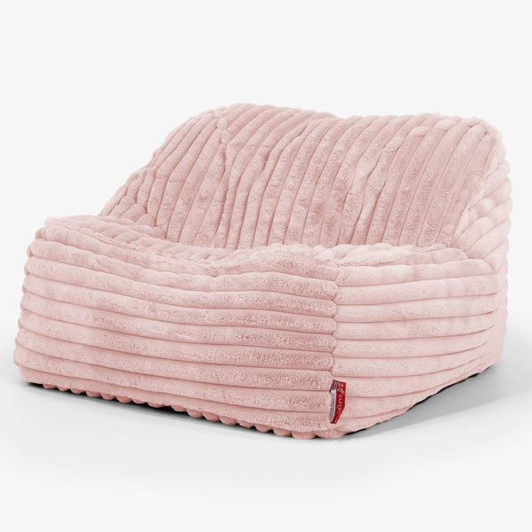 Sedia Pouf Sacco Sloucher - Velluto Felpato Ultra Morbido Rosa Antico1