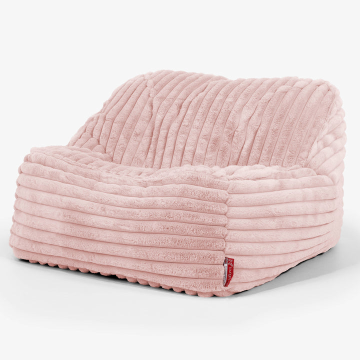 Sedia Pouf Sacco Sloucher - Velluto Felpato Ultra Morbido Rosa Antico1