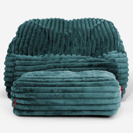 Sedia Pouf Sacco Sloucher - Velluto Felpato Ultra Morbido Tiglio3