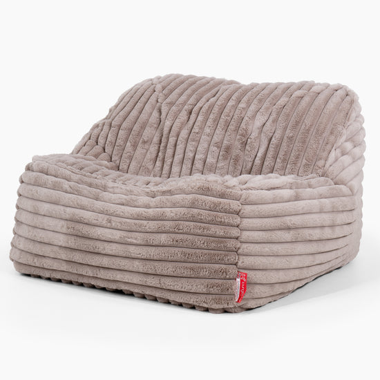 Sedia Pouf Sacco Sloucher - Velluto Felpato Ultra Morbido Visone1