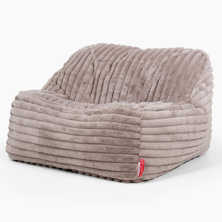 Sedia Pouf Sacco Sloucher - Velluto Felpato Ultra Morbido Visone1