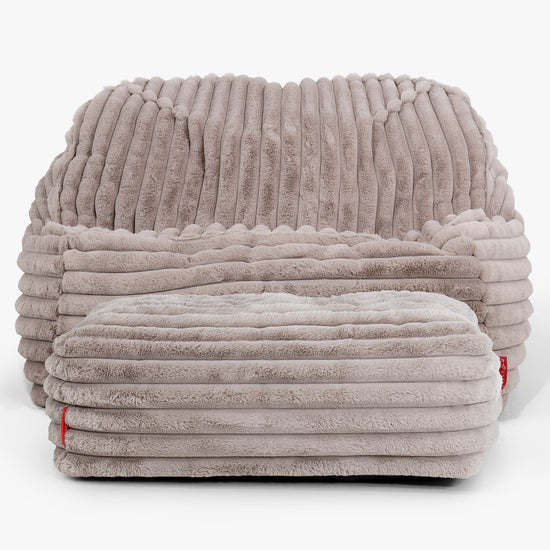 Sedia Pouf Sacco Sloucher - Velluto Felpato Ultra Morbido Visone3