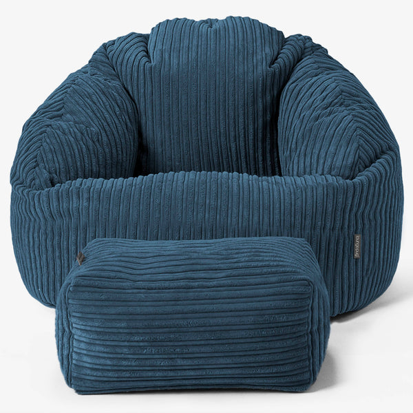 Poltrona a Sacco Bubble - Velluto a Coste Navy 01