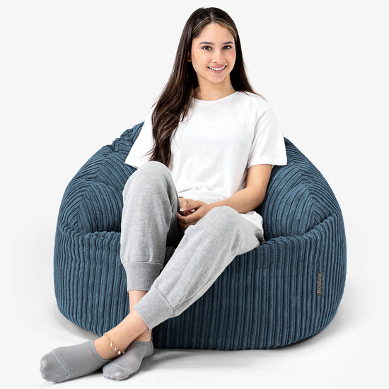 Poltrona a Sacco Bubble - Velluto a Coste Navy 03