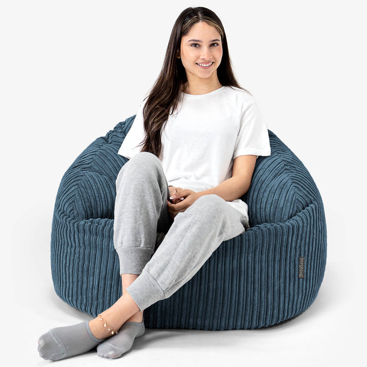 Poltrona a Sacco Bubble - Velluto a Coste Navy 03