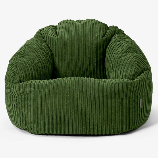 Poltrona a Sacco Bubble - Velluto a Coste Verde Foresta 01