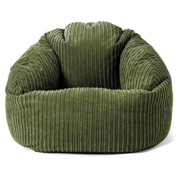 Poltrona a Sacco Bubble - Velluto a Coste Verde Foresta 01
