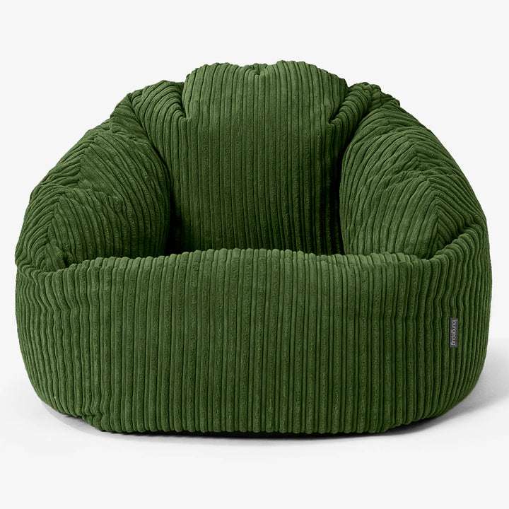 Poltrona a Sacco Bubble - Velluto a Coste Verde Foresta 01