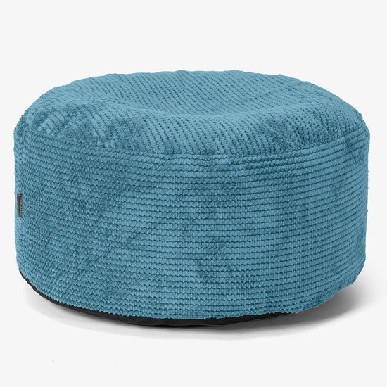 Poggiapiedi Rotondo Grande - Pompon Egeo Blu 01