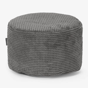 Poggiapiedi Rotondo Piccolo - Pompon Carbone Grigio
