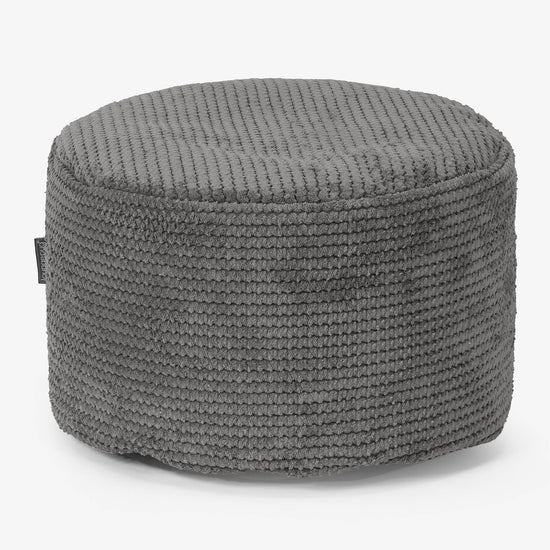 Poggiapiedi Rotondo Piccolo - Pompon Carbone Grigio 01
