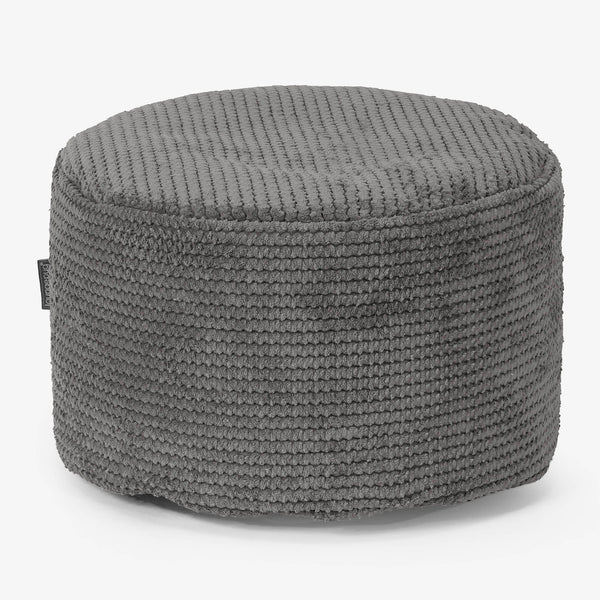 Poggiapiedi Rotondo Piccolo - Pompon Carbone Grigio 01