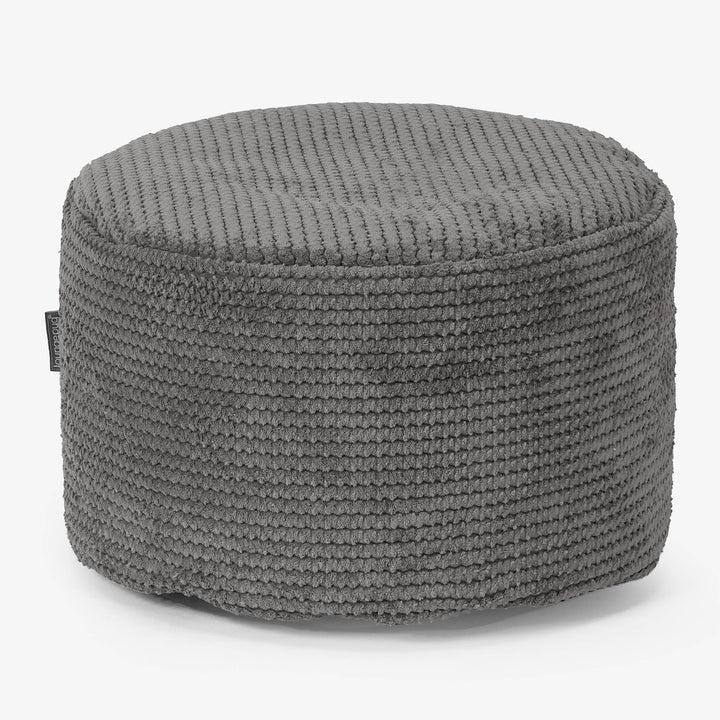 Poggiapiedi Rotondo Piccolo - Pompon Carbone Grigio 01