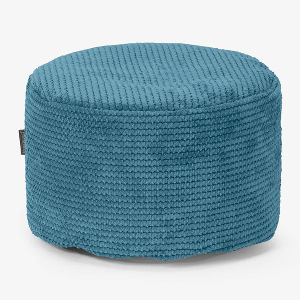 Poggiapiedi Rotondo Piccolo - Pompon Egeo Blu 01