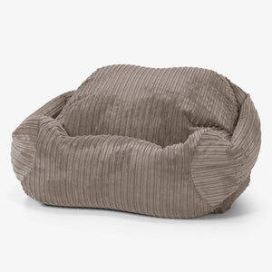 Poltrona Pouf Sacco Sabine - Velluto a Coste Grigio Tortora