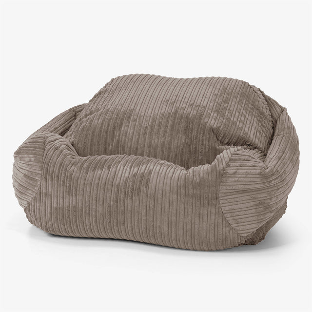 Poltrona Pouf Sacco Sabine - Velluto a Coste Grigio Tortora 01