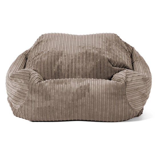 Poltrona Pouf Sacco Sabine - Velluto a Coste Grigio Tortora 02