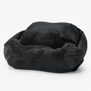 Poltrona Pouf Sacco Sabine - Velluto a Coste Nero