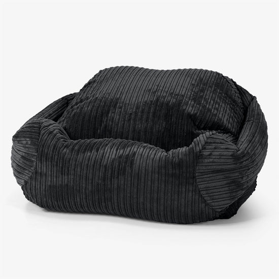 Poltrona Pouf Sacco Sabine - Velluto a Coste Nero 01