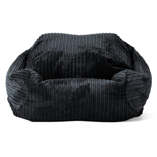 Poltrona Pouf Sacco Sabine - Velluto a Coste Nero 02