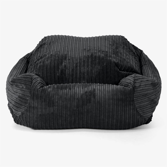 Poltrona Pouf Sacco Sabine - Velluto a Coste Nero 02