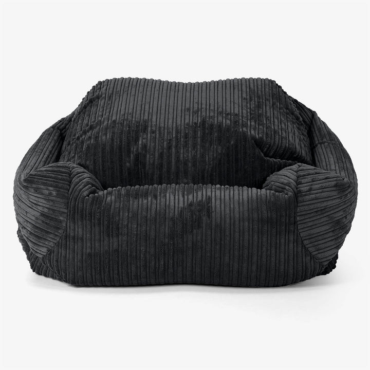 Poltrona Pouf Sacco Sabine - Velluto a Coste Nero 02