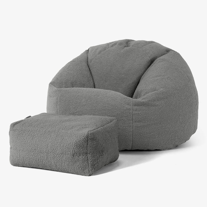 Poltrona Sacco 'Classico' - Bouclé Grigio 02