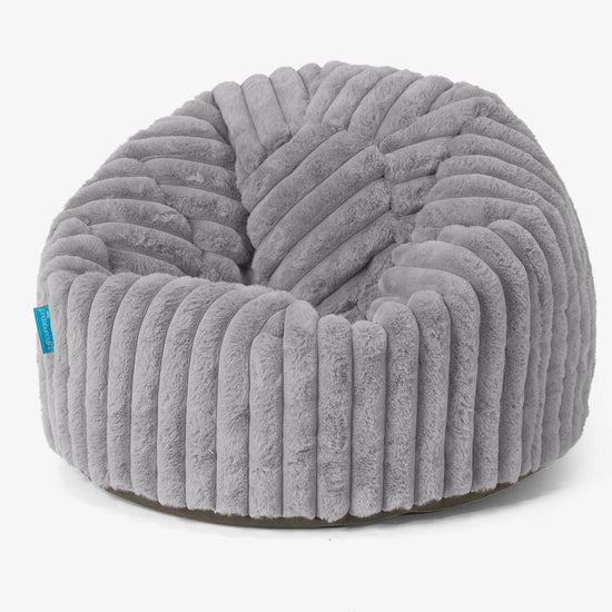 Poltrona Sacco 'Classico' per Bambini 1-5 anni - Velluto Felpato Ultra Morbido Grigio 01