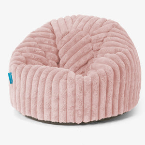 Poltrona Sacco 'Classico' per Bambini 1-5 anni - Velluto Felpato Ultra Morbido Rosa Antico