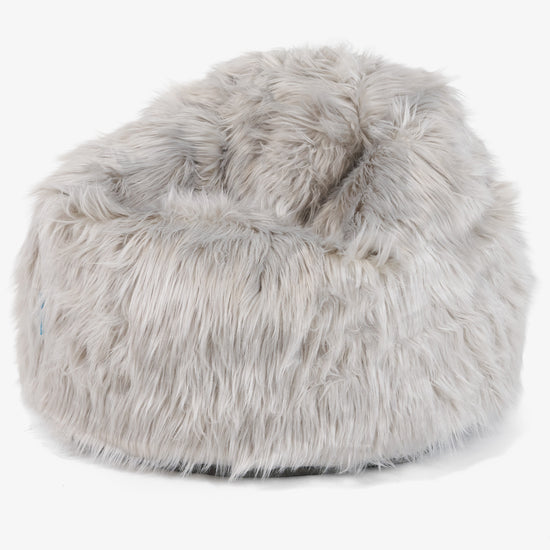 Poltrona Sacco 'Classico' per Bambini 1-5 anni - Pelliccia Sintetica Mongola Grigio 01