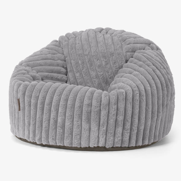 Poltrona Sacco 'Classico' - Velluto Felpato Ultra Morbido  Grigio 01