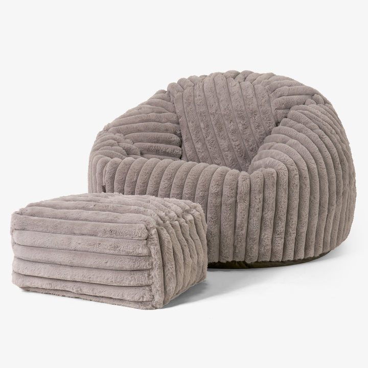 Poltrona Sacco 'Classico' - Velluto Felpato Ultra Morbido  Visone 02