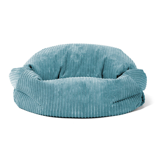 Pouf Divano Sabine - Velluto a Coste Egeo Blu 02