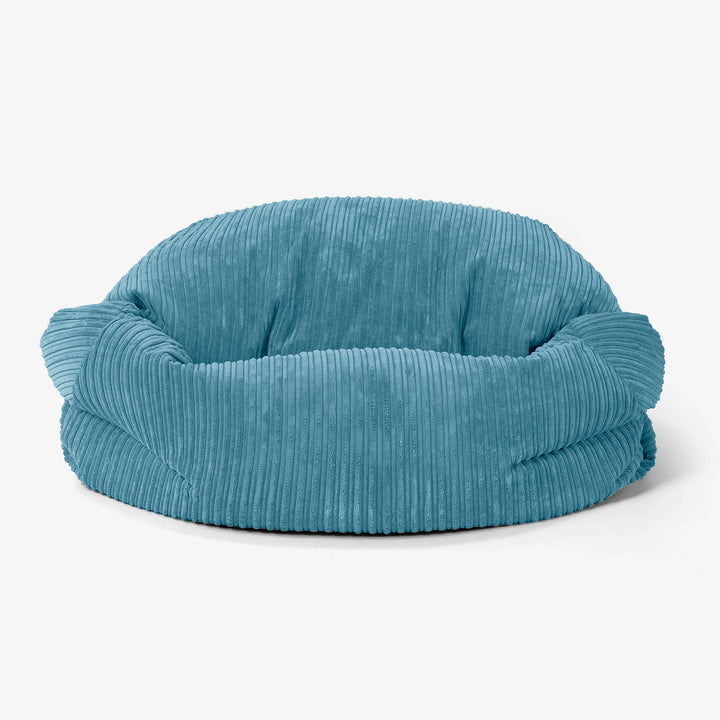 Pouf Divano Sabine - Velluto a Coste Egeo Blu 02