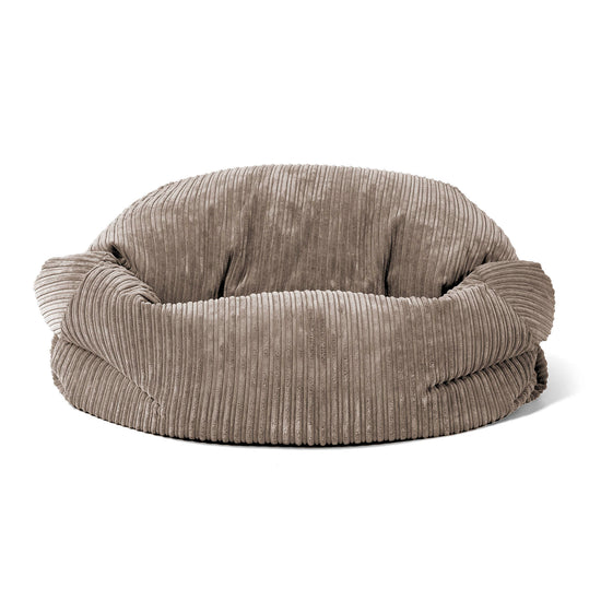 Pouf Divano Sabine - Velluto a Coste Grigio Tortora 02