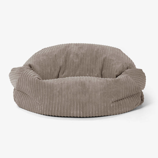 Pouf Divano Sabine - Velluto a Coste Grigio Tortora 02
