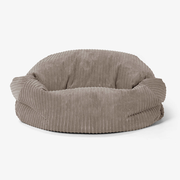 Pouf Divano Sabine - Velluto a Coste Grigio Tortora 02