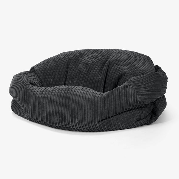 Pouf Divano Sabine - Velluto a Coste Nero 01