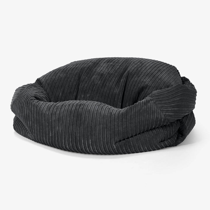 Pouf Divano Sabine - Velluto a Coste Nero 01