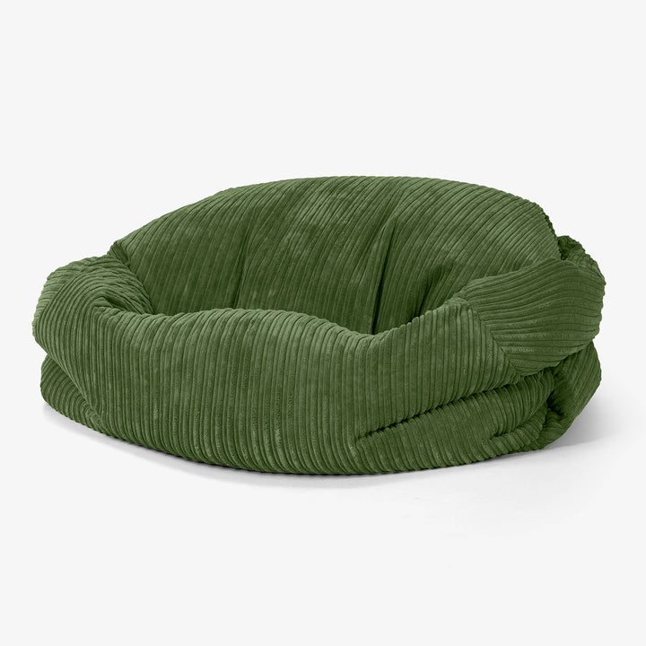 Pouf Divano Sabine - Velluto a Coste Verde Foresta 01