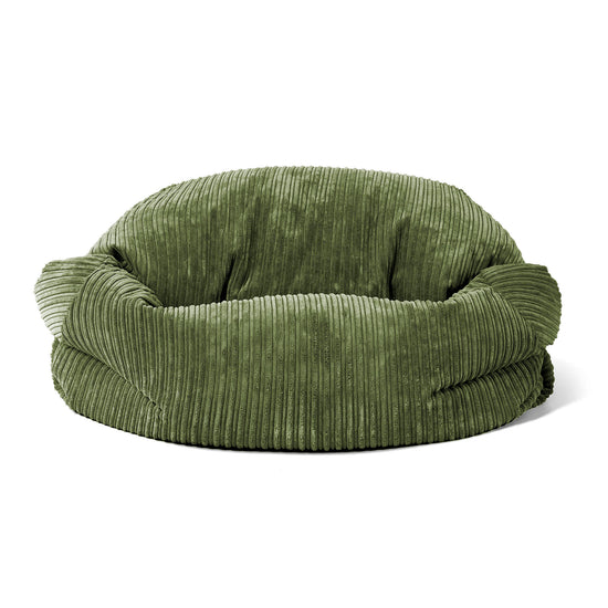 Pouf Divano Sabine - Velluto a Coste Verde Foresta 02
