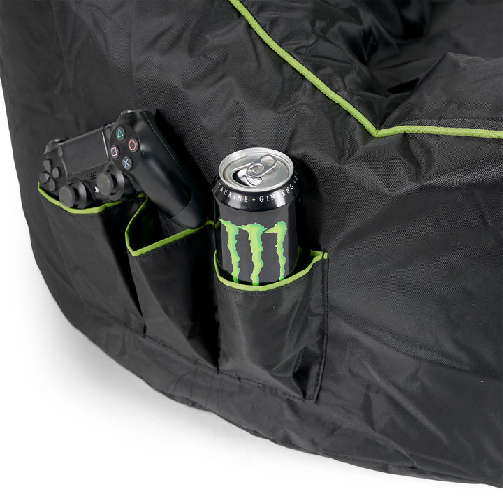 Pouf Gaming Stile Sedile Auto - Nero / Verde 07