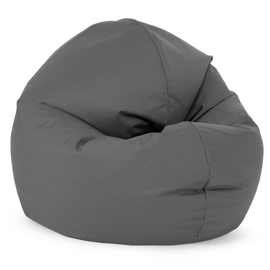 Sedia Pouf Sacco Flexforma Junior per Bambini e Adolescenti 2 a 14 anni - Facile da Pulire per Esterni Grigio scuro 01