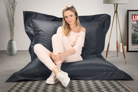 Cuscino Pouf Sacco XL, Pouf Letto - SmartCanvas™ Grigio Platino 02
