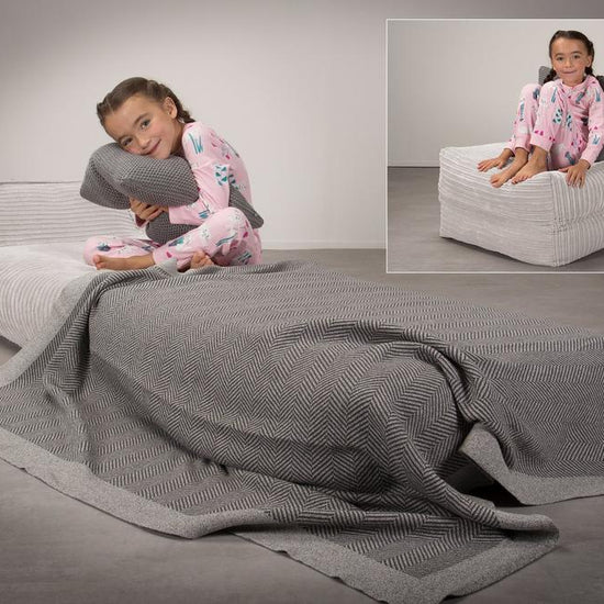 Lounge Pug, Avery, Poltrona Futon, Singolo, Velluto a Coste Avorio