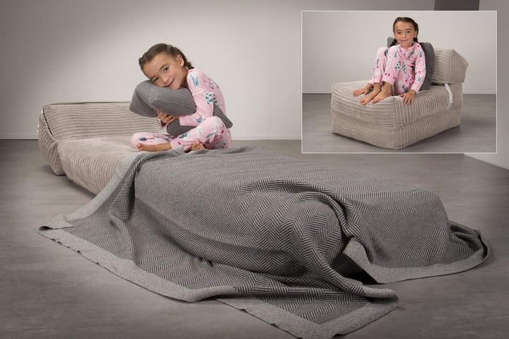 Lounge Pug, Avery, Poltrona Futon, Singolo, Velluto a Coste Visone