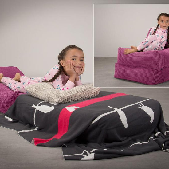 Lounge Pug, Avery, Poltrona Futon, Singolo, Pompon Rosa